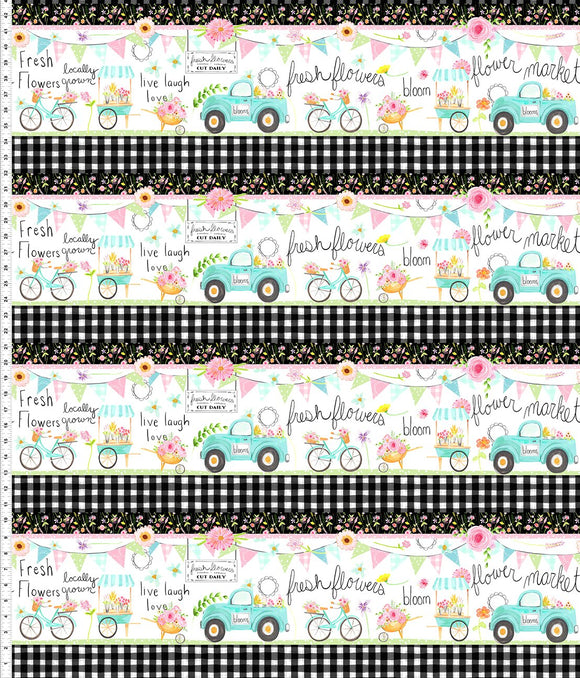 FLOWER MARKET 2JHS 1 Border Stripe Multi In The Beginning