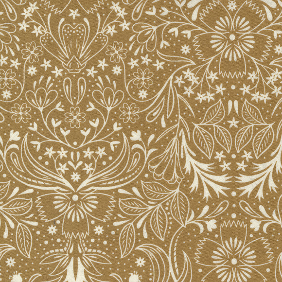 DECORUM 30681 22 Goodness Caramel Damask Basic Grey MODA