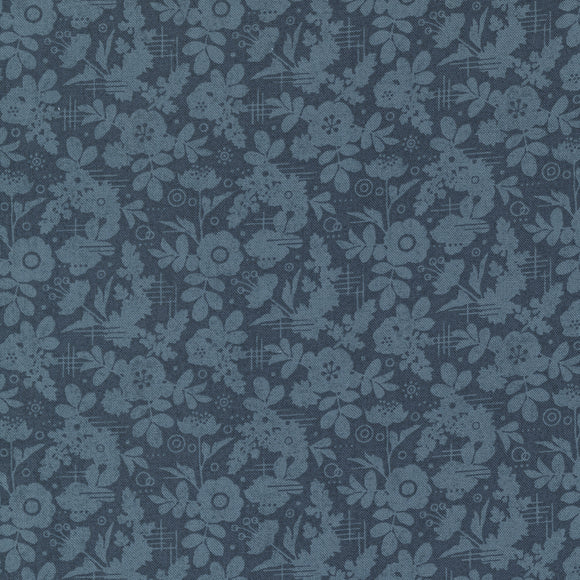DECORUM 30683 17 Honor Admirable Floral Blue Basic Grey MODA