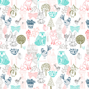 LITTLE THICKET 14524 WHT White Animals 3 Wishes