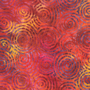CALYPSO BATIK 4332 16 Swirls Reds Moda Classics