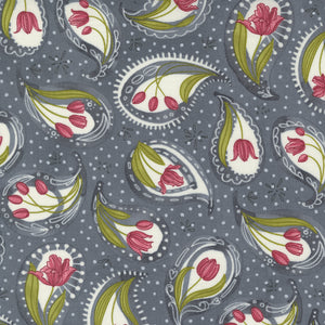 TULIP TANGO 48711 13 Graphite Gray Paisley Robin Pickens MODA