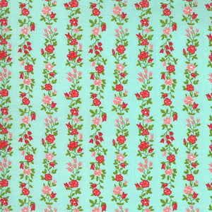 SUNDAY STROLL 55224 14 Wallpaper Stripe Aqua Bonnie & Camille MODA