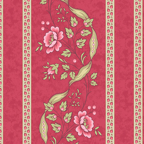 ARBOR ROSE A 7781 R Wallpaper Stripe Cherry Red Renee Nanneman Andover