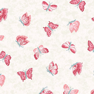 ARBOR ROSE A 7782 LR Butterflies Red & Pink Renee Nanneman Andover