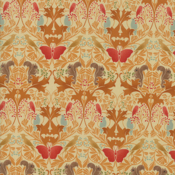 VOYSEY 2018 7322 16 Amber Damask V and A Museum MODA