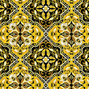 BUZZWORTHY 9970M 12 Medallion Black & Gold Metallic Greta Lynn Kanvas Studios