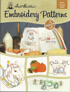 AUNT MARTHA AM404 FARM LIVING Embroidery Patterns Aunt Martha