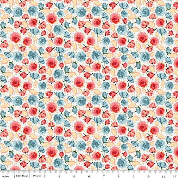 MON CHERI c12653 White Roses Lila Tueller Riley Blake