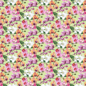 ORCHIDS IN BLOOM dp23870 74 Orchids Green Michel Design Works Northcott