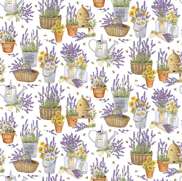 LAVENDER MARKET 3 DP24469 10 White Deborah Edwards Northcott