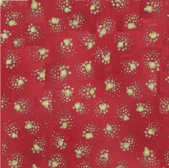 FABULOUS FELINES 1108 4M Cat Paw Prints Red Laurel Burch Clothworks