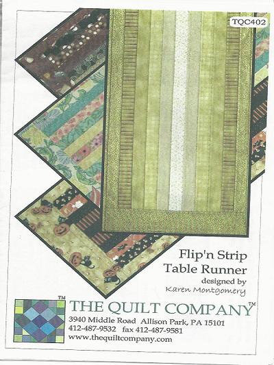 FLIP ’n STRIP TABLE RUNNER TQC402 Pattern Table Runner Karen Montgomery The Quilt Company