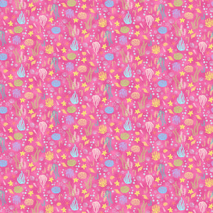 MERMAID WISHES 21962 28 Sea Shells Pink Northcott