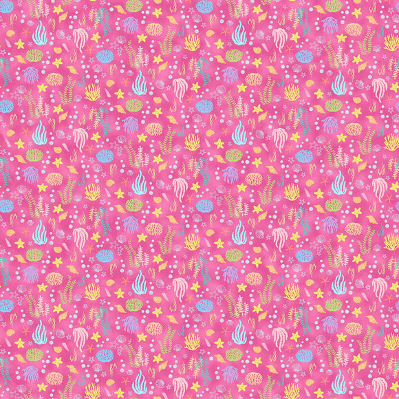 MERMAID WISHES 21962 28 Sea Shells Pink Northcott