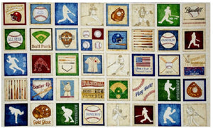 GRAND SLAM 24907 E Baseball Panel Dan Morris Quilting Treasures