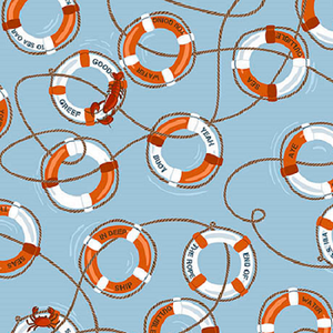 IN DEEP SHIP 26456 B Life Rings Blue QT