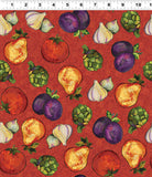 JUST COOKIN’ Y1303 52 Vegetable Toss Dark Brick Red Sue Zipkin Clothworks
