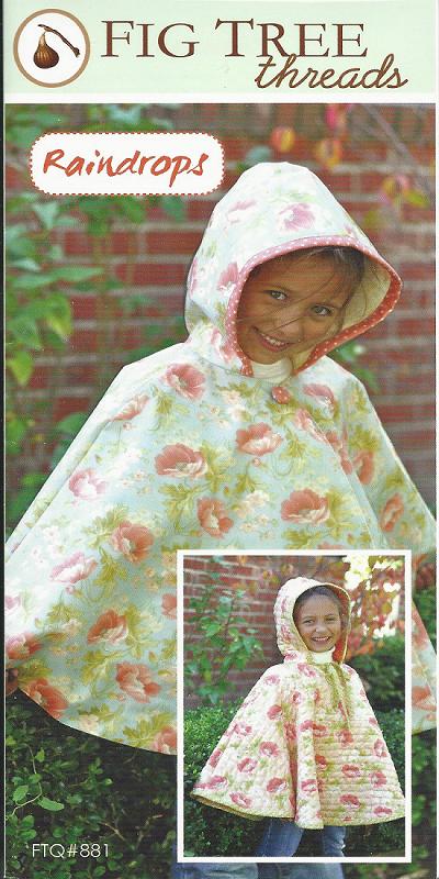 RAINDROPS PONCHO TQ881 Pattern Children Poncho Fig Tree Threads