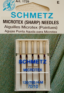 SCHMETZ NEEDLES 1729 Microtex Sharp Size 10/70 Sewing Machine