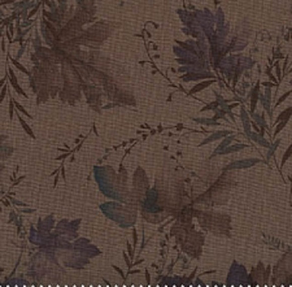 SERENITY BASICS 90037 H Leaves Chocolate Brown Diawabo Cara Collection FAT QUARTERS