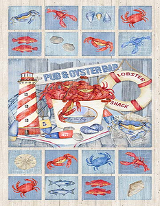 SEAFOOD SHACK 22114 11 Panel Multi Northcott