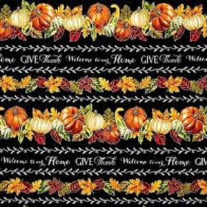 HARVEST CM5205 Autumn Stripe Metallic Timeless Treasures