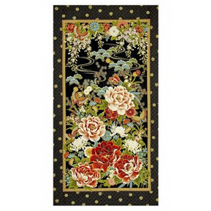 ZEN CM5105 Peony Panel Metallic Timeless Treasures