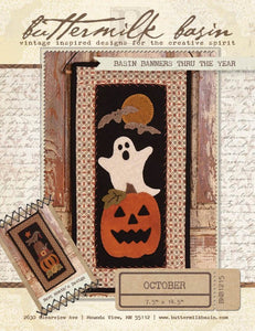 BMB1215 BASIN BANNERS October Ghost & Jack O Lantern Buttermilk Basin