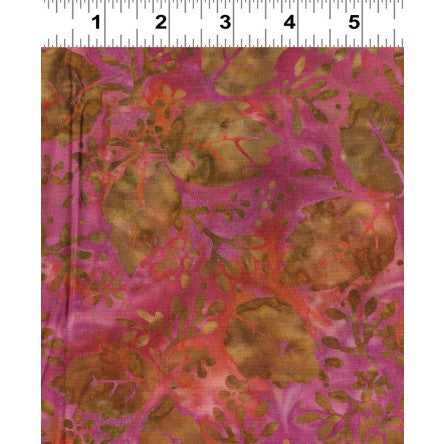 BOTANICA FB005 45 Leaves Eggplant Fresh Batiks Clothworks