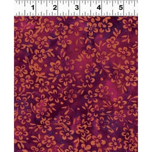 BOTANICA FB008 46 Flowers Dark Eggplant Fresh Batik Clothworks FQ