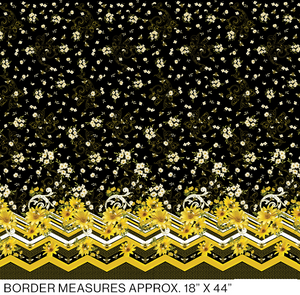 BUZZWORTHY 9973M 12 Border Print Black & Gold Metallic Greta Lynn Kanvas Studios