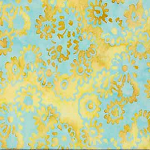 DAISY CHAIN BATIK 80130 61 Daisy Clusters Turquoise Banyan Batik