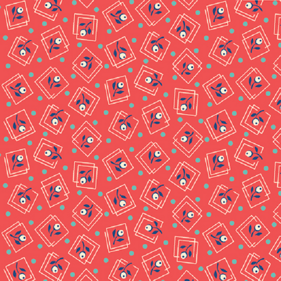 HARLOW 26512 C Flower Buds Coral Quilting Treasures