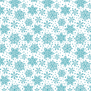 HEARTY THE SNOWMAN 7577 84 Snowflakes Turquoise Benartex