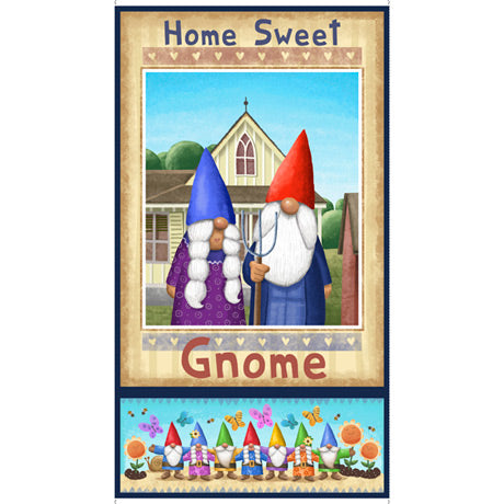 HOME SWEET GNOME 28241 X Panel Quilting Treasures