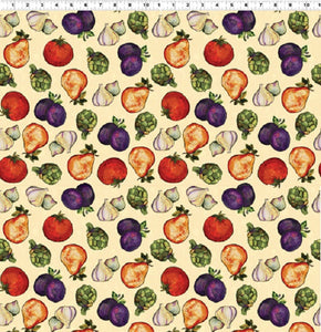 JUST COOKIN’ Y1303 2 Vegetable Toss Light Creme Sue Zipkin Clothworks