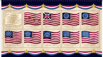 LONG MAY SHE WAVE 24405 E Flags Quilting Treasures