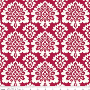 LOST & FOUND LOVE C4201 Damask Red My Mind’s Eye Riley Blake