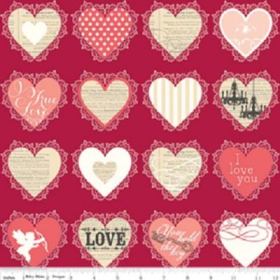 LOST & FOUND LOVE C4202 Hearts Red My Mind’s Eye Riley Blake Designs