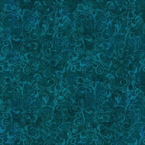 BLOOM 24219 Q Tonal Scroll Teal Dan Morris Quilting Treasures