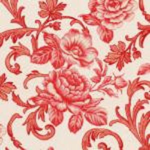 LADY IN RED 120-5951 Large Rose Scrolls Red Ro Gregg Paintbrush Studio Fabri-Quilt