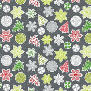 LET IT SNOW 4589 11 Cookie Toss Grey Benartex