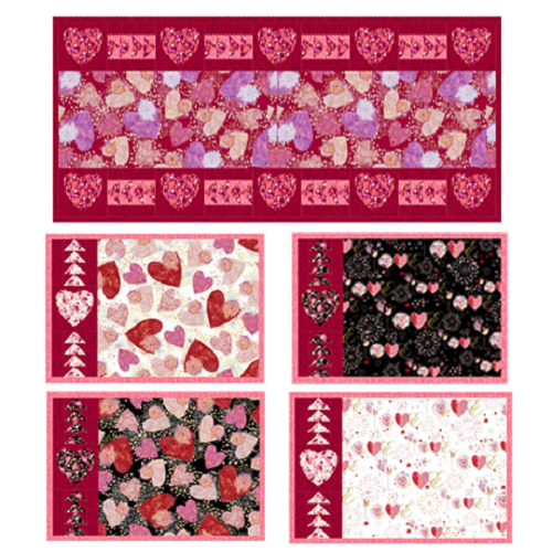 LOVE COMES TO DINNER 3836 B Runner Placemats Kit QT