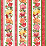 MORNING BLOSSOM 24918 10 White Floral Stripe Michel Design Works Northcott