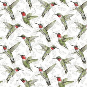 POPPY MEADOWS 1991 16 White Hummingbirds Henry Glass