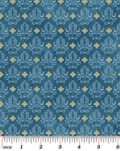 BIRDS OF A FEATHER 0468 55 Damask Blue Bristal Bay Benartex