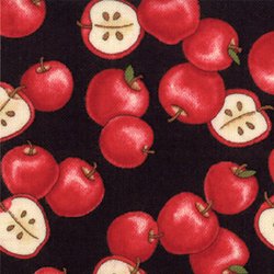 COMING HOME 19504-15 Apples Rooftop Black Deb Strain MODA