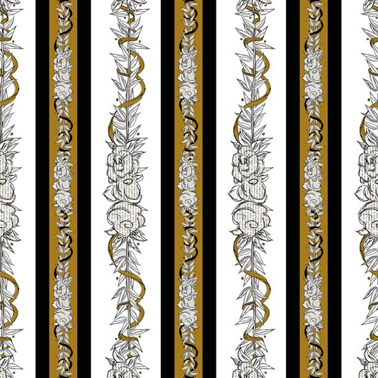 QUEEN BEE 23312 Z Wallpaper Stripe White Tara Reed Quilting Treasures