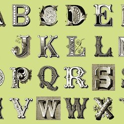 LETTER STITCH 24055 H Typography Green Janet Wecker Frisch Quilting Treasures
